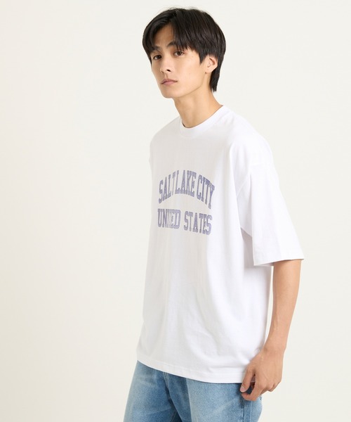 coca(coca)(コカ)の「【WEB限定セール】アーチロゴプリントTシャツ(Tシャツ/カットソー・メンズ・ホワイト/グレー・XL/M/L)」の4枚目の写真