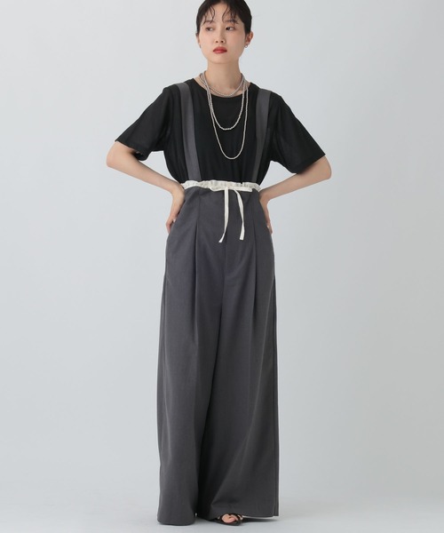 LEPSIM（レプシィム）の「フリルサス付きパンツ　575319（その他パンツ・レディース・ブラウン/チャコールグレー/ブラック・FREE）」の2枚目の写真