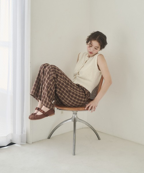 REMOON（リムーン）の「イージーチェックパンツ（スラックス・レディース・ブラウン/ネイビー・SMALL/MEDIUM）」の18枚目の写真