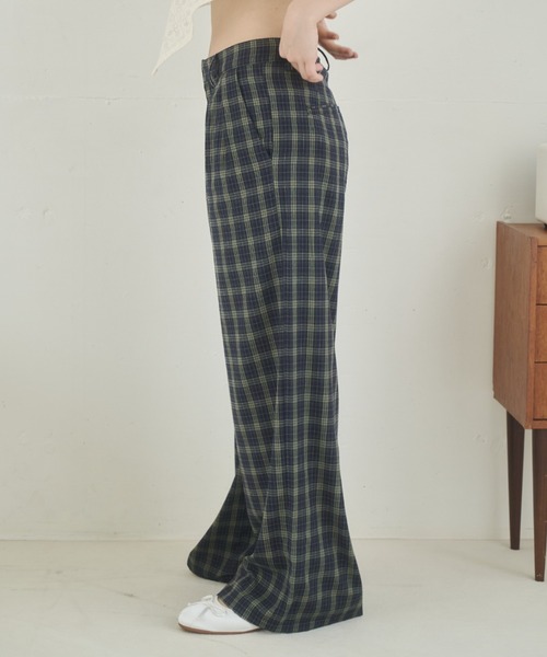 REMOON（リムーン）の「イージーチェックパンツ（スラックス・レディース・ブラウン/ネイビー・SMALL/MEDIUM）」の9枚目の写真