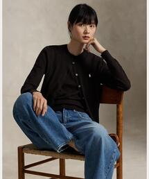 【美品】Polo Ralph Lauren ブラックロゴカーディガンクルーネック POLO RALPH LAUREN Polo Ralph Lauren ポロラルフローレン