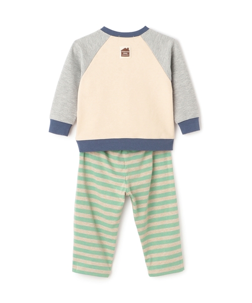 kladskap（クレードスコープ）の「クマ長袖Tシャツ×ボーダーパンツセット（ロンパース・キッズ・サックスブルー/アイボリー・80ｃｍ/90cm）」の3枚目の写真