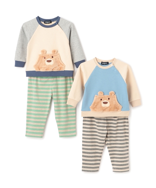 kladskap（クレードスコープ）の「クマ長袖Tシャツ×ボーダーパンツセット（ロンパース・キッズ・サックスブルー/アイボリー・80ｃｍ/90cm）」の14枚目の写真