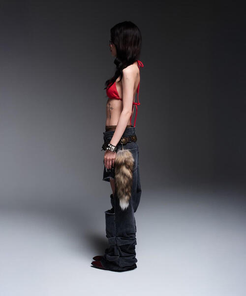 ROYAL FLASH（ロイヤルフラッシュ）の「MITSUKI/ミツキ/DENIM CUT-OUT PANTS（デニムパンツ・レディース・ブルー/ブラック・M/S）」の8枚目の写真