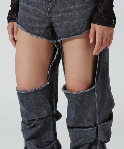 ROYAL FLASH（ロイヤルフラッシュ）の「MITSUKI/ミツキ/DENIM CUT-OUT PANTS（デニムパンツ・レディース・ブルー/ブラック・M/S）」の18枚目の写真