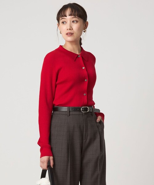 green label relaxing（グリーンレーベルリラクシング）の「ウール エリツキ ニット カーディガン ウォッシャブル（カーディガン/ボレロ・レディース・ブラック/レッド/ライトグレー/コバルトブルー・FREE）」の16枚目の写真