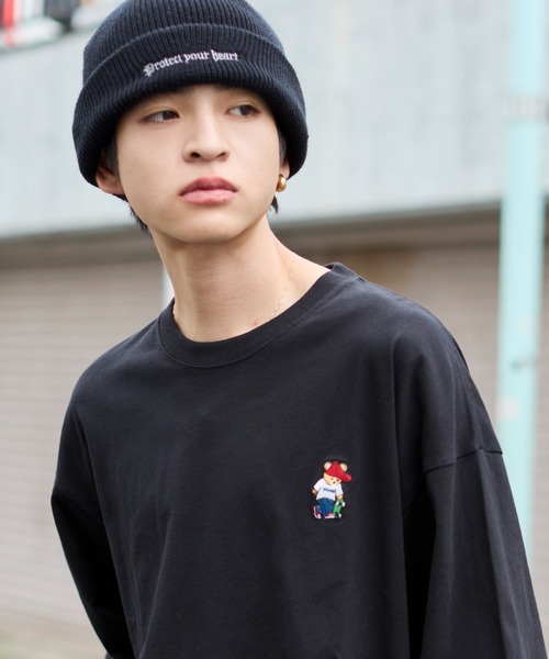 VISION STREET WEAR(ヴィジョンストリートウェア)の「∴WEGO/VISION別注ベアワンポイントT(Tシャツ/カットソー・メンズ・ホワイト/ブラック・MEDIUM/LARGE)」の2枚目の写真