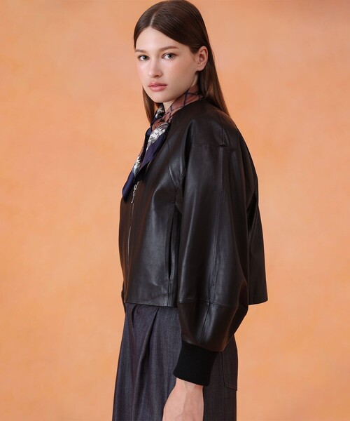 ラムレザードルマンブルゾン（ライダースジャケット）｜ANAYI（アナイ