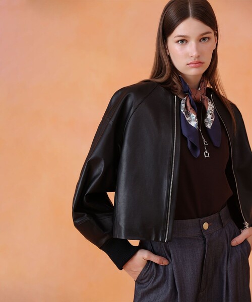 ラムレザードルマンブルゾン（ライダースジャケット）｜ANAYI（アナイ