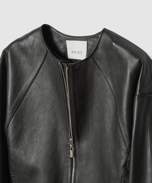 ラムレザードルマンブルゾン（ライダースジャケット）｜ANAYI（アナイ