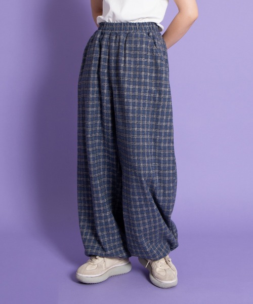 PUUU様 チェックワイドイージーパンツ（その他パンツ）｜PUNYUS
