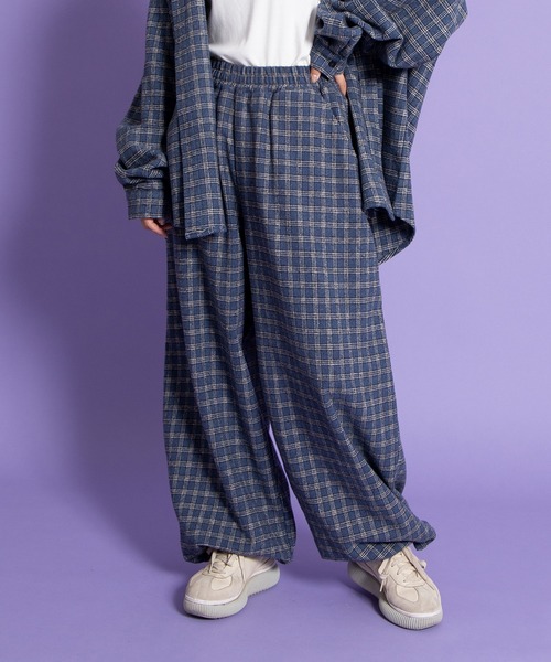 PUNYUS（プニュズ）の「チェックワイドイージーパンツ（その他パンツ・レディース・ブラウン/イエロー/ブルー・3/4/2/1）」の19枚目の写真