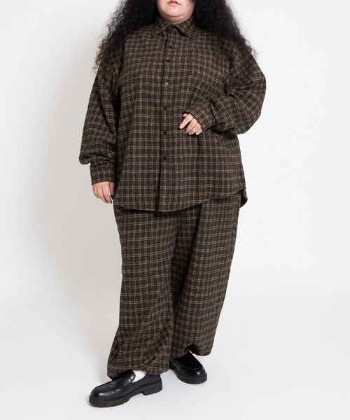 チェックワイドイージーパンツ（その他パンツ）｜PUNYUS