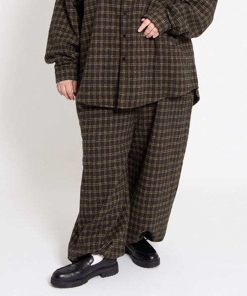PUUU様 チェックワイドイージーパンツ（その他パンツ）｜PUNYUS