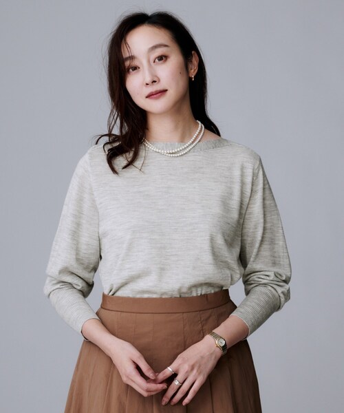 美品 アンタイトル アルパカ モヘヤ混 ドルマンスリーブ ニットプルオーバー 23区（ニジュウサンク） ニット セーター 「洗える」ピュアカシミヤ