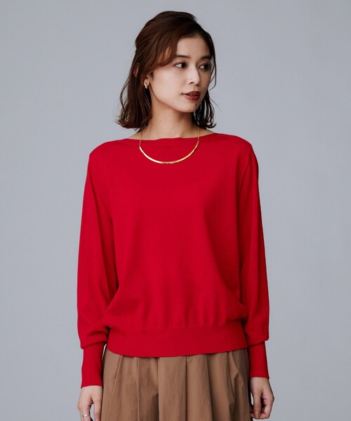 UNTITLED（アンタイトル）の「【アンサンブル可/洗える】シルクウールカシミヤ ドルマンスリーブニット（ニット/セーター・レディース・ブルー系その他/ブラック/ライトグレー/ナチュラル/レッド系1/ブラウン系・00/48/44/04/02）」の17枚目の写真