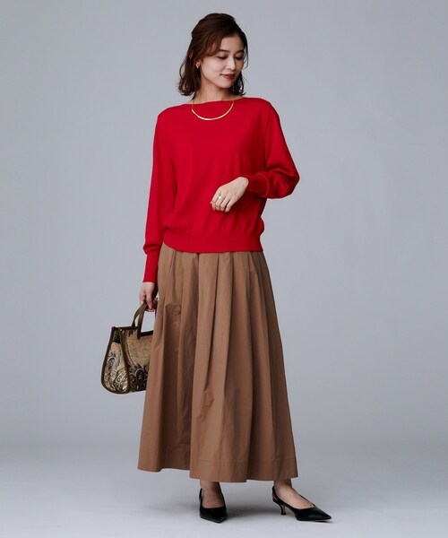 UNTITLED（アンタイトル）の「【アンサンブル可/洗える】シルクウールカシミヤ ドルマンスリーブニット（ニット/セーター・レディース・ブルー系その他/ブラック/ライトグレー/ナチュラル/レッド系1/ブラウン系・00/48/44/04/02）」の18枚目の写真