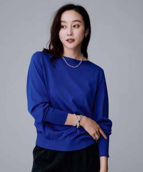 UNTITLED（アンタイトル）の「【アンサンブル可/洗える】シルクウールカシミヤ ドルマンスリーブニット（ニット/セーター・レディース・ブルー系その他/ブラック/ライトグレー/ナチュラル/レッド系1/ブラウン系・00/48/44/04/02）」の21枚目の写真