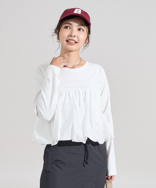 セール】バルーンビスチェ風 ドッキングロンT（Tシャツ/カットソー