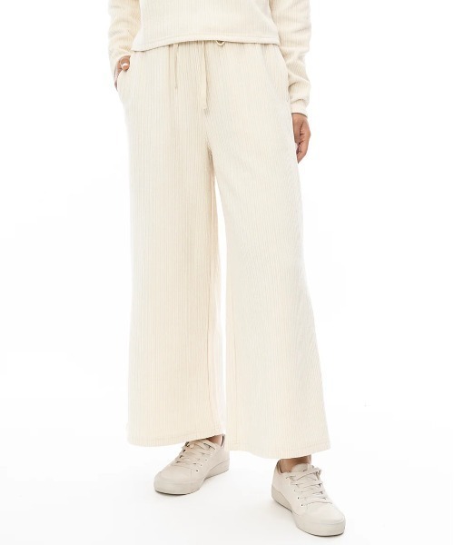 BILLABONG(ビラボン)の「【BILLABONG/ビラボン】24AW WIDE LONG PANTS/ランダムニットコールワイドパンツ(スウェットパンツ・レディース・レッドパープル/ブラック/ホワイト・LARGE/MEDIUM)」の2枚目の写真