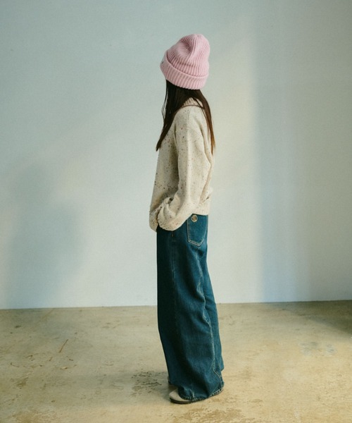 INTER FACTORY(インターファクトリー)の「emuniem by.ゆいか - ネップニットポロシャツ(ポロシャツ・レディース・ブラウン/ベージュ・MEDIUM/LARGE)」の17枚目の写真