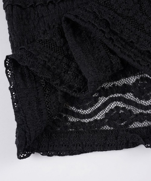 gossip!ロサンゼルス(ゴシップロサンゼルス)の「総レース オフショルダーリボン ニットカーディガン Y2K /AW25(Tシャツ/カットソー・レディース・ブラック・FREE)」の14枚目の写真