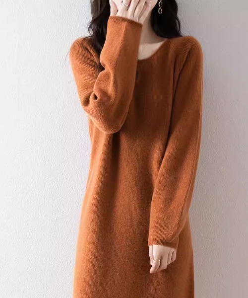 cammie（キャミー）の「パールライク涙開きネックリブワンピース（ワンピース・レディース・キャメル/ベージュ/カーキ/アイボリー・F）」の19枚目の写真