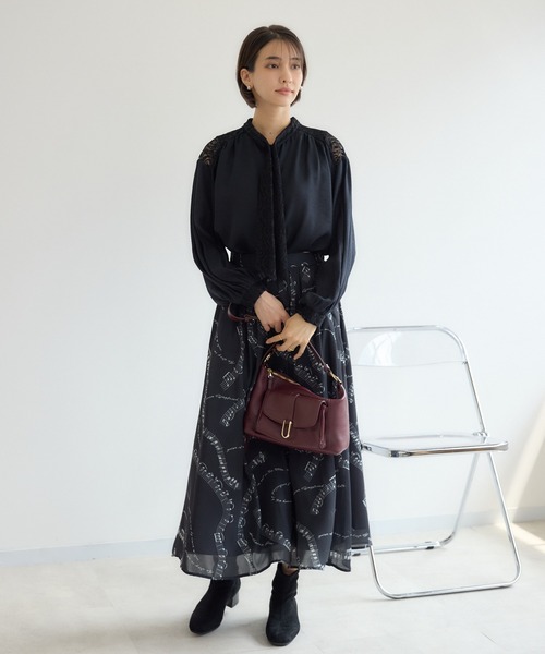 KATHARINE ROSS（キャサリンロス）の「【KATHARINE ROSS】ペイズリータイブラウス（シャツ/ブラウス・レディース・ブラック/アイボリー・MEDIUM）」の4枚目の写真