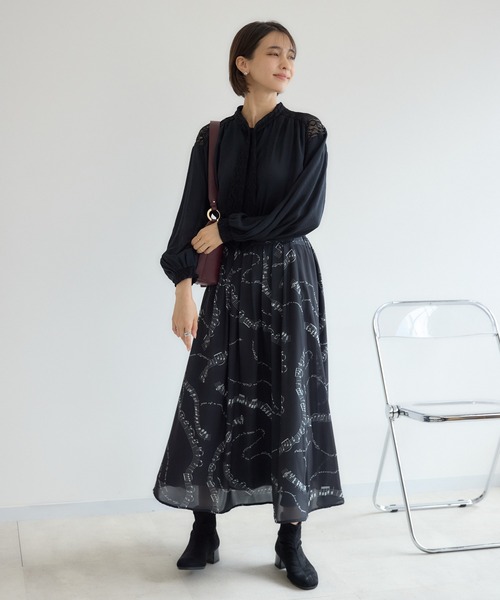 KATHARINE ROSS（キャサリンロス）の「【KATHARINE ROSS】ペイズリータイブラウス（シャツ/ブラウス・レディース・ブラック/アイボリー・MEDIUM）」の5枚目の写真