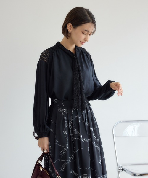 KATHARINE ROSS（キャサリンロス）の「【KATHARINE ROSS】ペイズリータイブラウス（シャツ/ブラウス・レディース・ブラック/アイボリー・MEDIUM）」の7枚目の写真