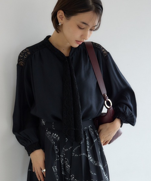 KATHARINE ROSS（キャサリンロス）の「【KATHARINE ROSS】ペイズリータイブラウス（シャツ/ブラウス・レディース・ブラック/アイボリー・MEDIUM）」の8枚目の写真