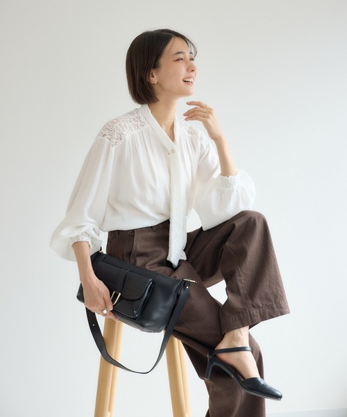 KATHARINE ROSS（キャサリンロス）の「【KATHARINE ROSS】ペイズリータイブラウス（シャツ/ブラウス・レディース・ブラック/アイボリー・MEDIUM）」の15枚目の写真