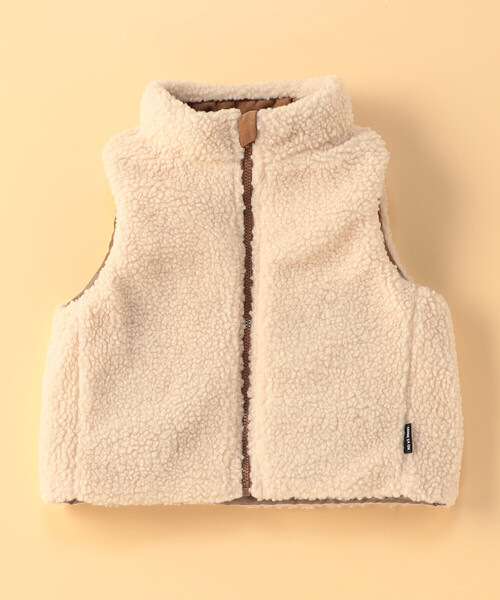 COMME CA ISM（コムサイズム）の「【リバーシブル】中綿ベスト(ベビーサイズ)（ベスト・キッズ・キャメル/ブラック・80-90cm）」の4枚目の写真