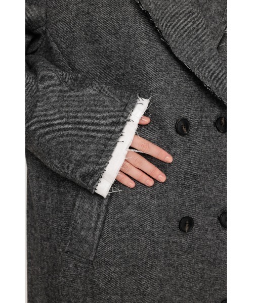 SLY(スライ)の「CUT OFF LONG COAT カットオフ ロングコート 秋服 冬服(チェスターコート・レディース・ブラック・FREE)」の7枚目の写真