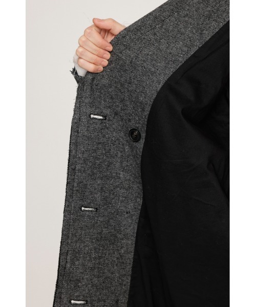 SLY(スライ)の「CUT OFF LONG COAT カットオフ ロングコート 秋服 冬服(チェスターコート・レディース・ブラック・FREE)」の9枚目の写真