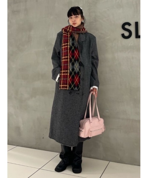 SLY(スライ)の「CUT OFF LONG COAT カットオフ ロングコート 秋服 冬服(チェスターコート・レディース・ブラック・FREE)」の12枚目の写真