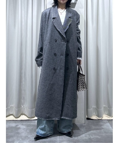 SLY(スライ)の「CUT OFF LONG COAT カットオフ ロングコート 秋服 冬服(チェスターコート・レディース・ブラック・FREE)」の13枚目の写真