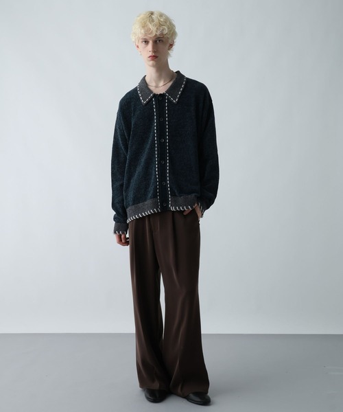 HARE(ハレ)の「モールステッチニットシャツ(HARE)(ニット/セーター・メンズ・ブラック/ブルー/グレー・FREE)」の8枚目の写真