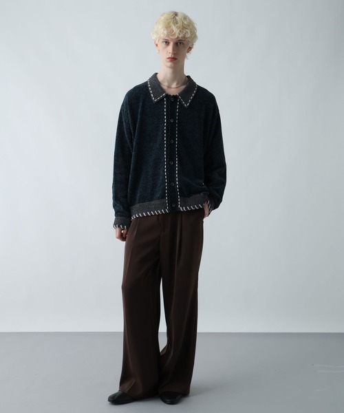 HARE(ハレ)の「モールステッチニットシャツ(HARE)(ニット/セーター・メンズ・ブラック/ブルー/グレー・FREE)」の9枚目の写真