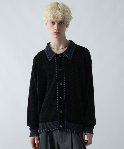 HARE(ハレ)の「モールステッチニットシャツ(HARE)(ニット/セーター・メンズ・ブラック/ブルー/グレー・FREE)」の10枚目の写真