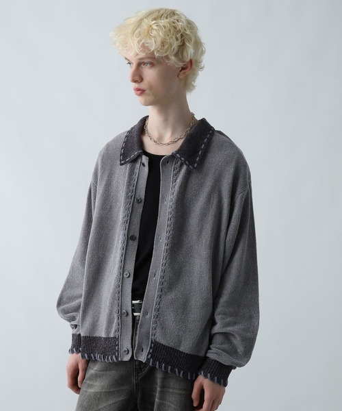 HARE(ハレ)の「モールステッチニットシャツ(HARE)(ニット/セーター・メンズ・ブラック/ブルー/グレー・FREE)」の12枚目の写真