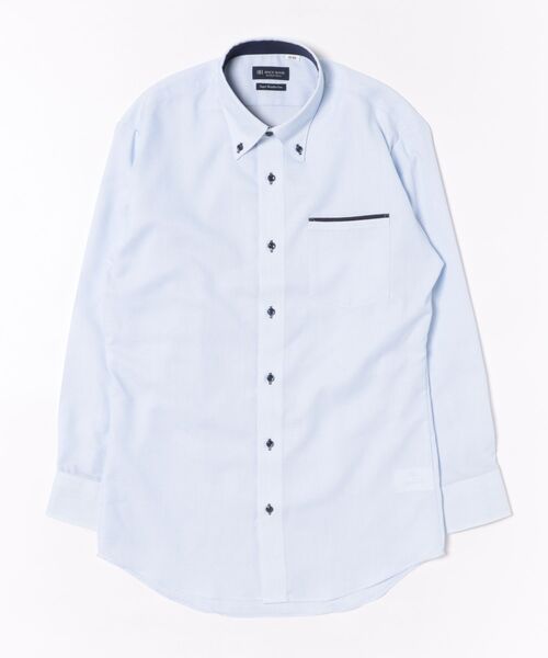 TOKYO SHIRTS(トウキョウシャツ)の「【超形態安定】 形態安定ノンアイロン ボタンダウン 長袖ビジネスワイシャツ(ビジネスシャツ・メンズ・サックスブルー・首回り39cm-裄丈80cm/首回り39cm-裄丈84cm/首回り41cm-裄丈82cm/首回り41cm-裄丈86cm/首回り42cm-裄丈82cm/首回り42cm-裄丈86cm/首回り43cm-裄丈82cm/首回り43cm-裄丈86cm/首回り37cm-裄丈84cm/首回り37cm-裄丈80cm)」の6枚目の写真
