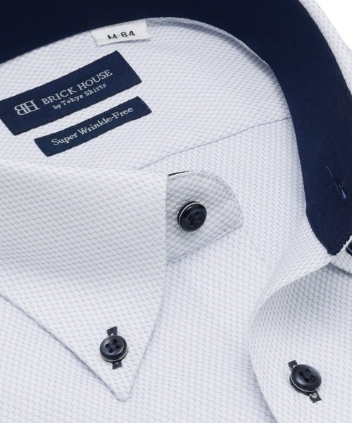 TOKYO SHIRTS(トウキョウシャツ)の「【超形態安定】 形態安定ノンアイロン ボタンダウン 長袖ビジネスワイシャツ(ビジネスシャツ・メンズ・サックスブルー・首回り39cm-裄丈80cm/首回り39cm-裄丈84cm/首回り41cm-裄丈82cm/首回り41cm-裄丈86cm/首回り42cm-裄丈82cm/首回り42cm-裄丈86cm/首回り43cm-裄丈82cm/首回り43cm-裄丈86cm/首回り37cm-裄丈84cm/首回り37cm-裄丈80cm)」の2枚目の写真