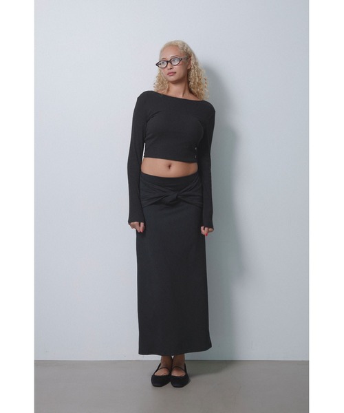 ALEXIA STAM（アリシアスタン）の「Wellness Twist Slit Skirt /ツイストスリットスカート（スカート・レディース・ブラウン/ブラック/グレー・S/M）」の5枚目の写真