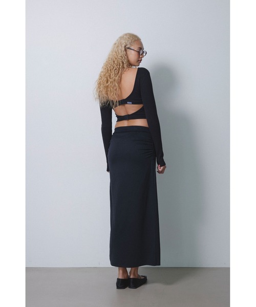 ALEXIA STAM（アリシアスタン）の「Wellness Twist Slit Skirt /ツイストスリットスカート（スカート・レディース・ブラウン/ブラック/グレー・S/M）」の6枚目の写真