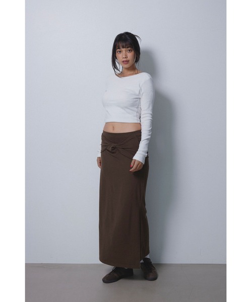 ALEXIA STAM（アリシアスタン）の「Wellness Twist Slit Skirt /ツイストスリットスカート（スカート・レディース・ブラウン/ブラック/グレー・S/M）」の10枚目の写真