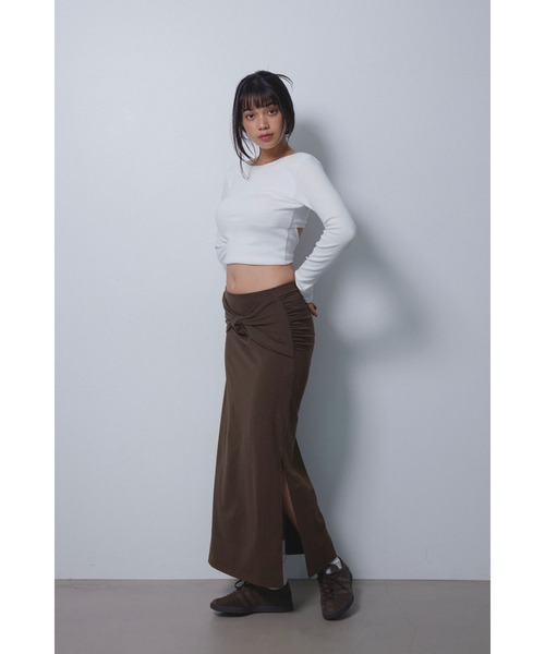 ALEXIA STAM（アリシアスタン）の「Wellness Twist Slit Skirt /ツイストスリットスカート（スカート・レディース・ブラウン/ブラック/グレー・S/M）」の11枚目の写真