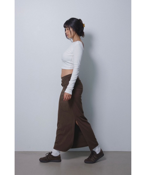 ALEXIA STAM（アリシアスタン）の「Wellness Twist Slit Skirt /ツイストスリットスカート（スカート・レディース・ブラウン/ブラック/グレー・S/M）」の12枚目の写真