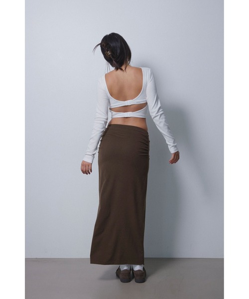 ALEXIA STAM（アリシアスタン）の「Wellness Twist Slit Skirt /ツイストスリットスカート（スカート・レディース・ブラウン/ブラック/グレー・S/M）」の13枚目の写真