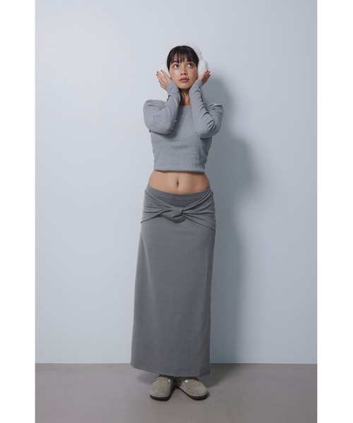 ALEXIA STAM（アリシアスタン）の「Wellness Twist Slit Skirt /ツイストスリットスカート（スカート・レディース・ブラウン/ブラック/グレー・S/M）」の7枚目の写真